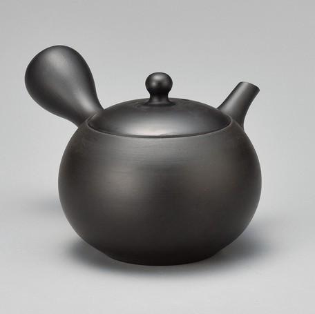 Jinsui Kiln M386: Komaru - Tokoname Kyusu Tea Pot (180 cc, Black, Yamaki Ikai) 常滑・人水・コマル・黒 - yunomi-jp.pro