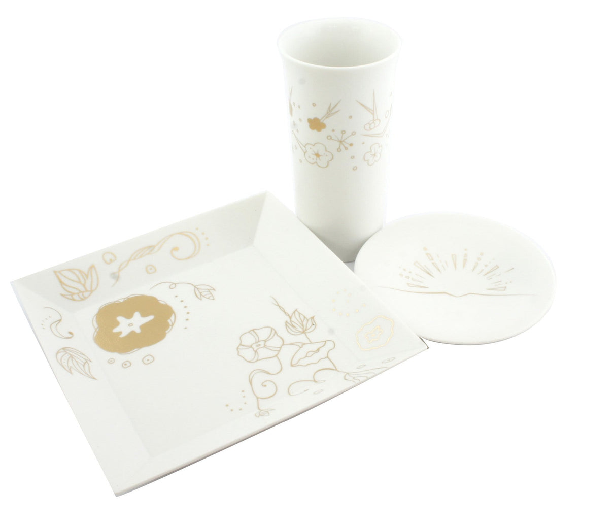 Kamigata Ryugi: Haiku Series Plate Set, Gold - yunomi-jp.pro