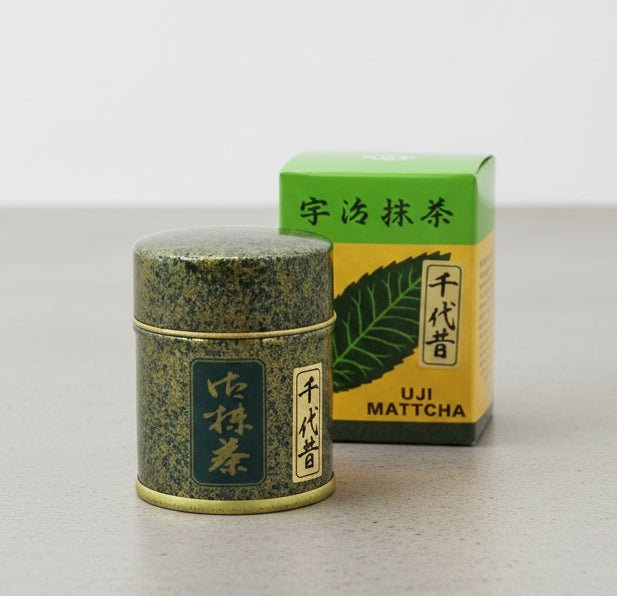 Nishide: Uji Matcha Chiyo Mukashi 千代昔 宇治抹茶, Stone mill ground, Standard Ceremonial Grade 40g - yunomi-jp.pro