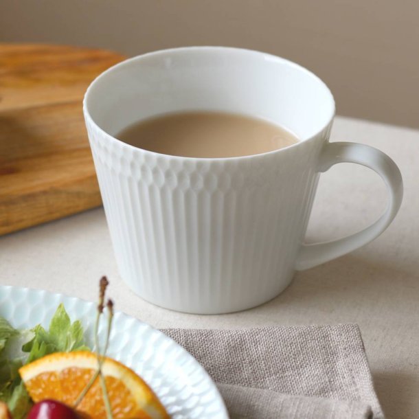 Oda Pottery: Sazanami Design Porcelain Mug Cup (White) 小田陶器さざなみマグカップ（白） - yunomi-jp.pro