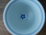 Saikai Ceramics: Blue Trim, White Porcelain Yunomi Tea Cup with Blue Accents 150 ml - yunomi-jp.pro