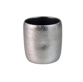 Touetsugama Aritayaki Dimple Rock Cup - Ibushi Silver - Black いぶし銀内黒マット　えくぼロックカップ - yunomi-jp.pro