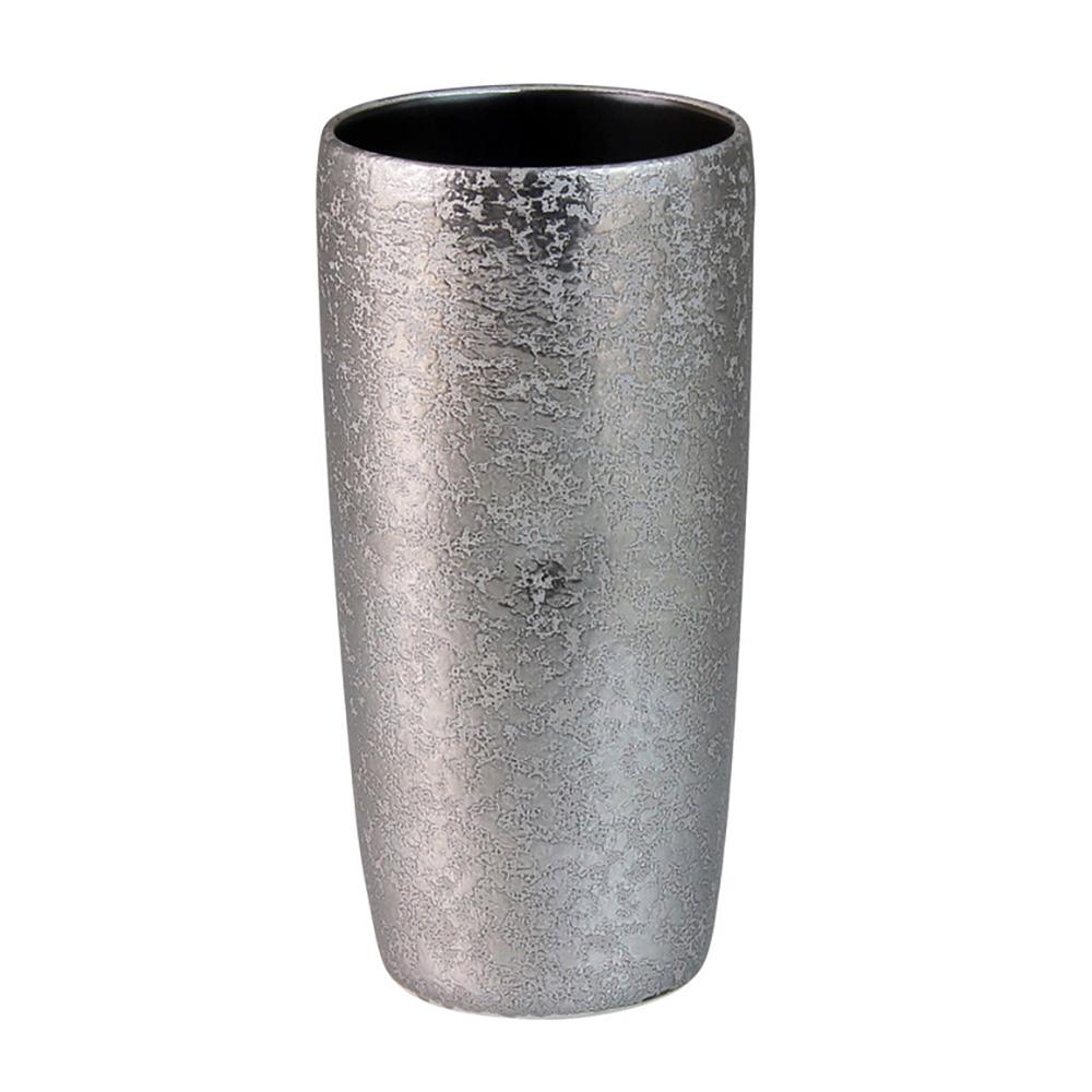 Touetsugama Aritayaki Dimple Rock Tumbler - Ibushi Silver - Black いぶし銀内ブラック　えくぼロックビアカップ - yunomi-jp.pro