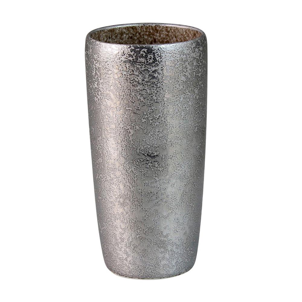 Touetsugama Aritayaki Dimple Rock Tumbler - Ibushi Silver - Brown いぶし銀内茶彩　えくぼロックビアカップ - yunomi-jp.pro
