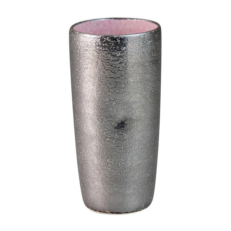 Touetsugama Aritayaki Dimple Rock Tumbler - Ibushi Silver - Pink いぶし銀内ピンク　えくぼロックビアカップ - yunomi-jp.pro