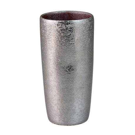 Touetsugama Aritayaki Dimple Rock Tumbler - Ibushi Silver - Purple いぶし銀内紫素　えくぼロックビアカップ - yunomi-jp.pro