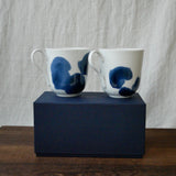 Yamani - Miyama Tableware: Blue Ink White Paired Mugs - yunomi-jp.pro