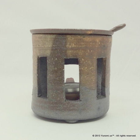 Yamatane sa3903: Tokoname Tea Incense Burner (Chakouro), Stripe - yunomi-jp.pro
