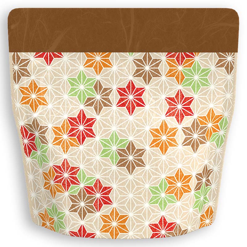 Yoshimura Pack 10156 Resealable Washi Paper Bag Hemp Leaves 麻の葉柄 - yunomi-jp.pro